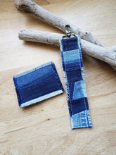 Load image into Gallery viewer, Denim Keychain Patchwork Bag Charm
